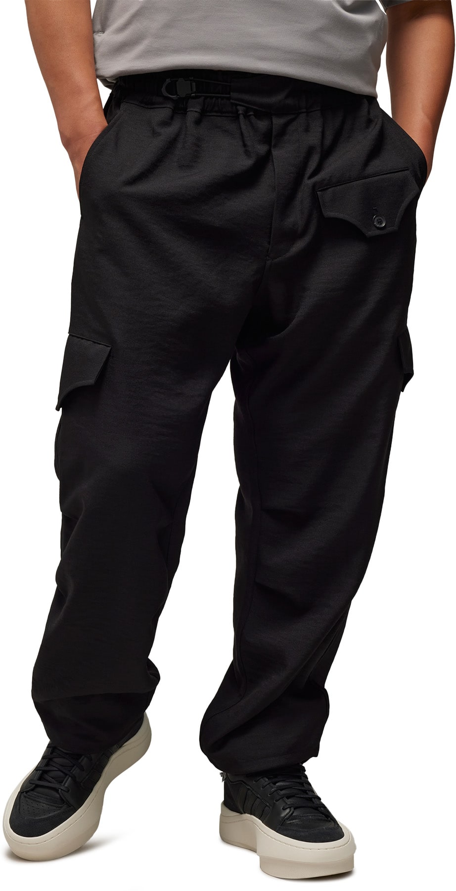 Y-3: Noir Pantalon droit Sport Uniform Noir - 3