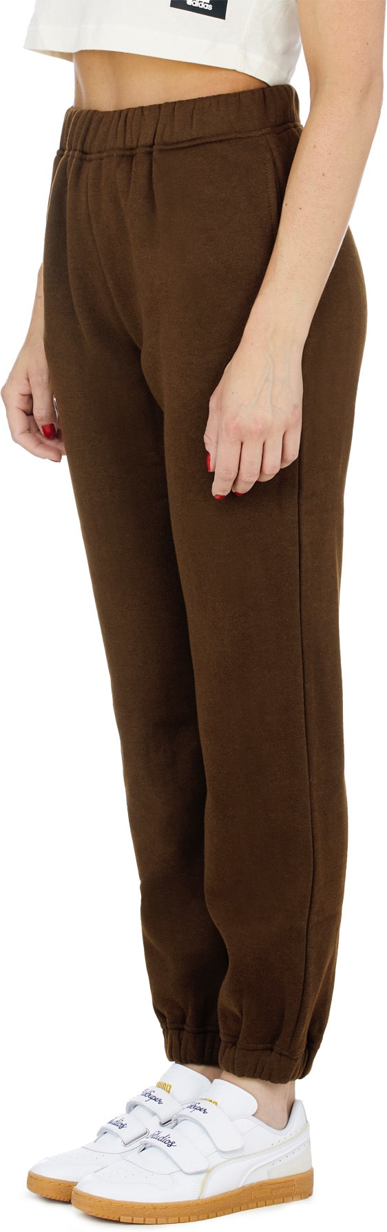 influenceu: Brown Fleece Sweatpants - 2