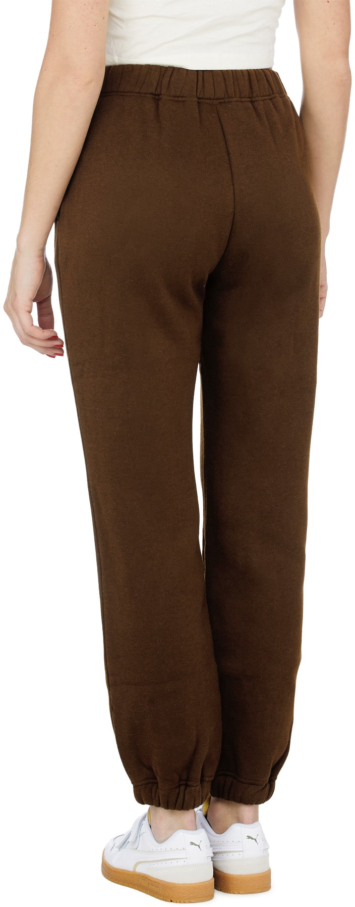 influenceu: Brown Fleece Sweatpants - 3