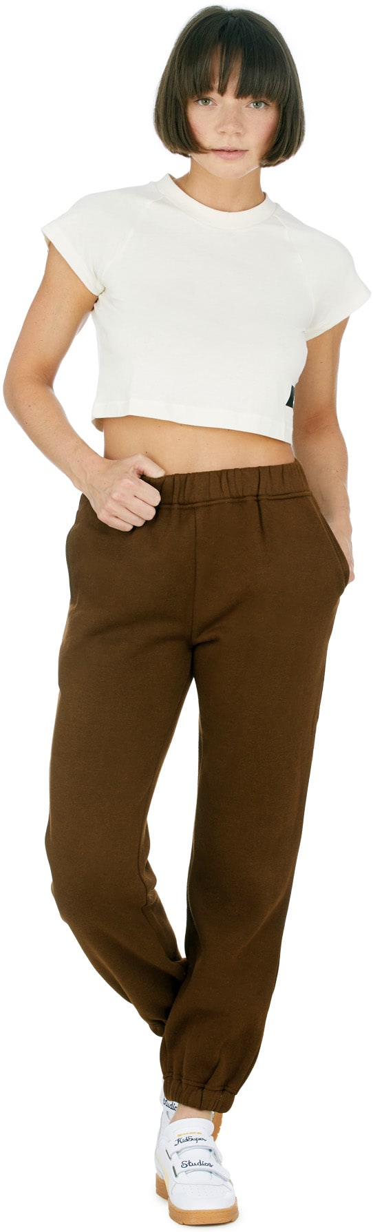 influenceu: Brown Fleece Sweatpants - 4