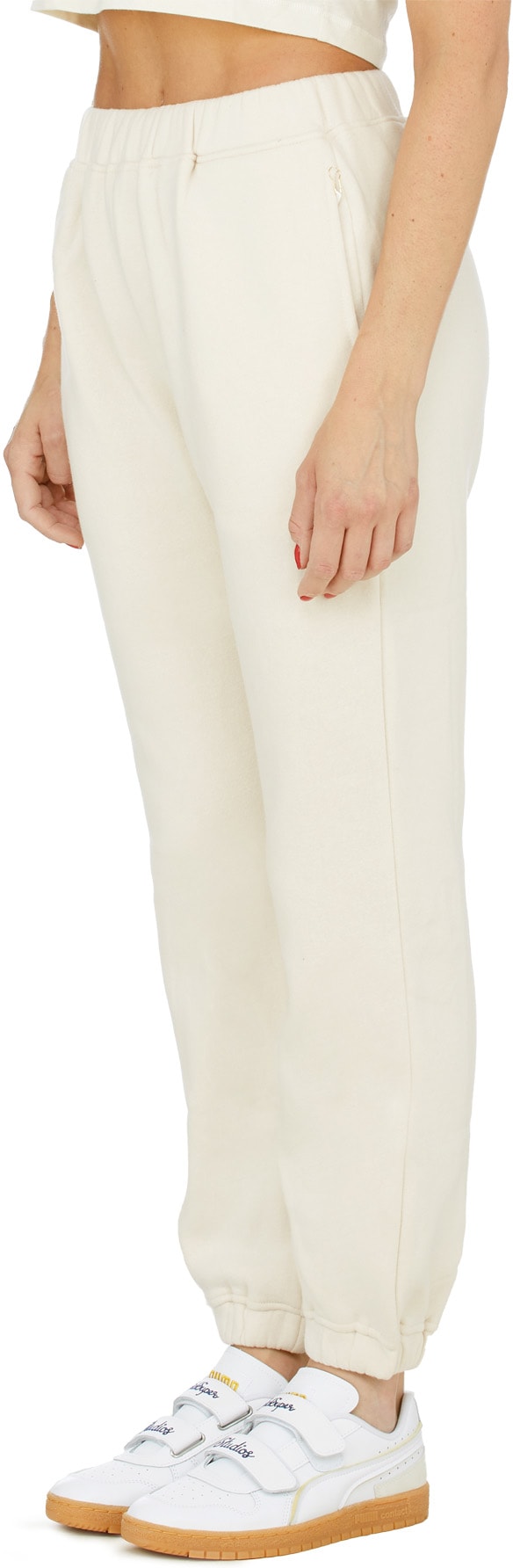 influenceu: White Fleece Sweatpants - 2