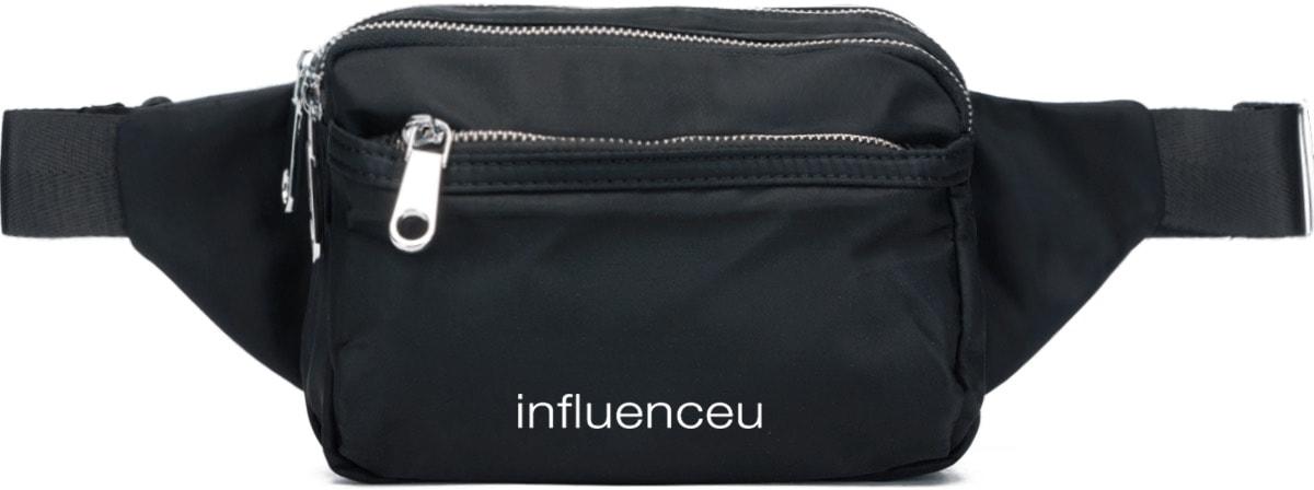 influenceu: Black Logo Fanny Pack - 1