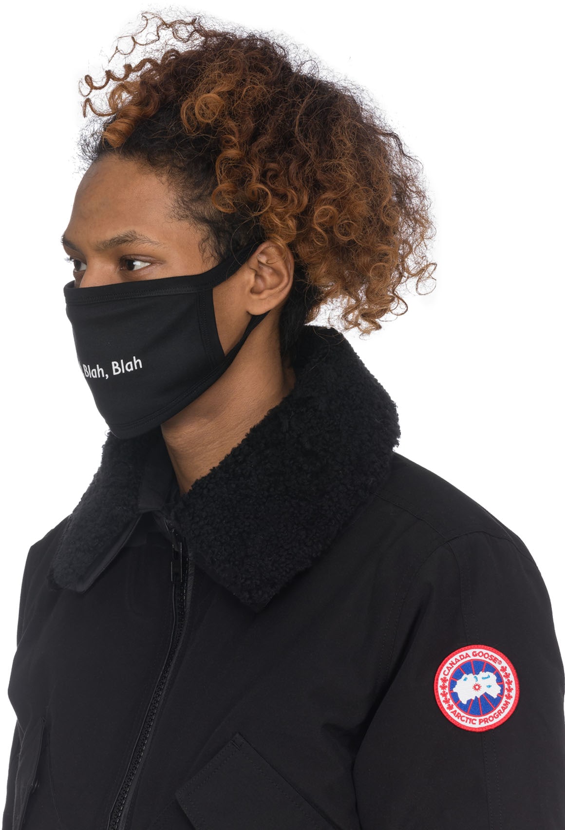 influenceu: Black 'Blah, Blah, Blah' Reversible Mask - 2