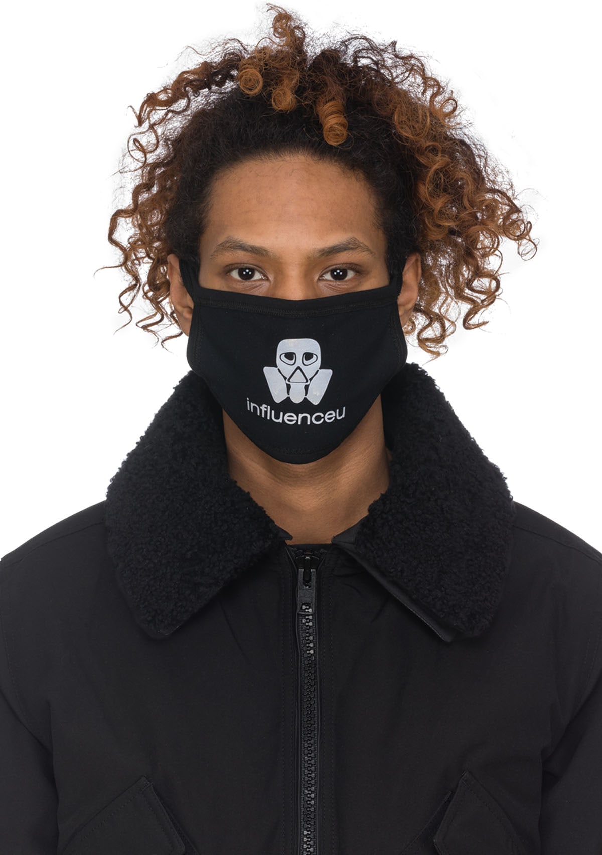influenceu: Black 'Blah, Blah, Blah' Reversible Mask - 3