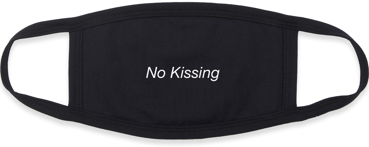 influenceu: Black 'No Kissing' Mask - 1