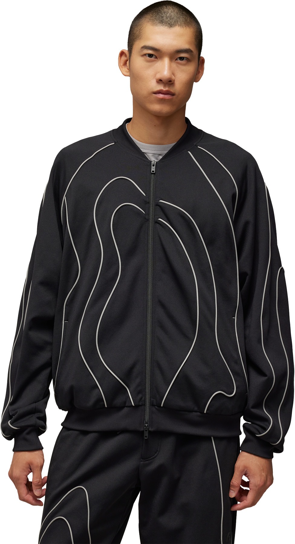 Y-3: Black Track Top - 2