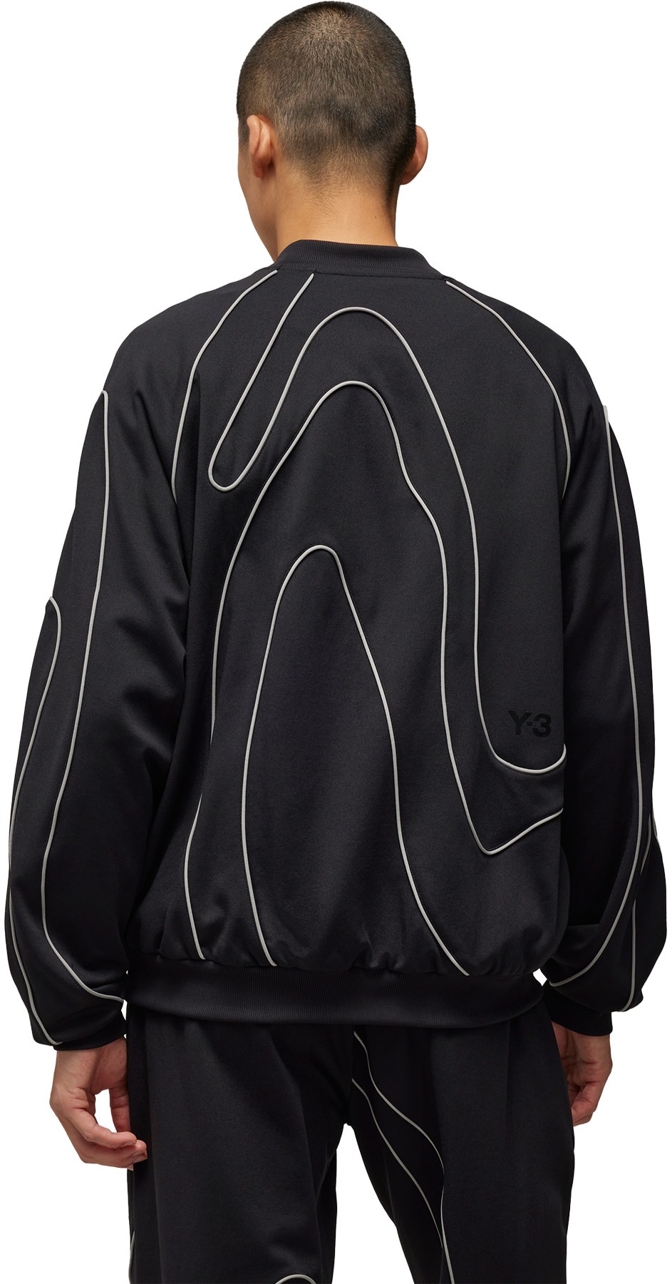 Y-3: Black Track Top - 3