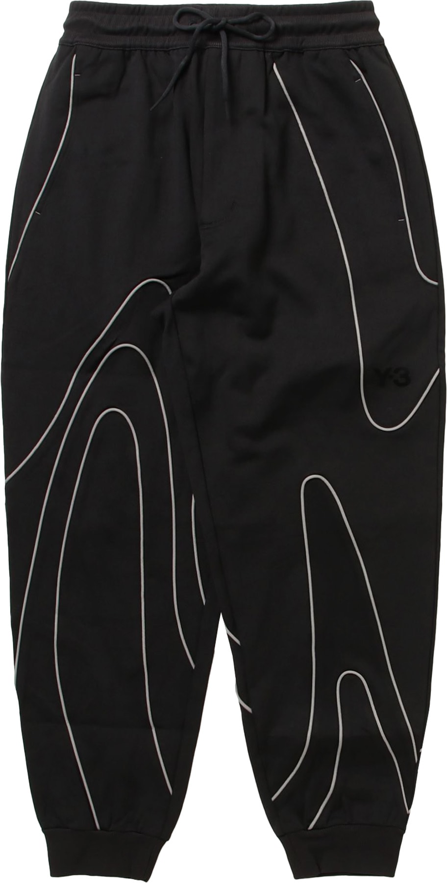 Y-3: Black Track Pants - 1