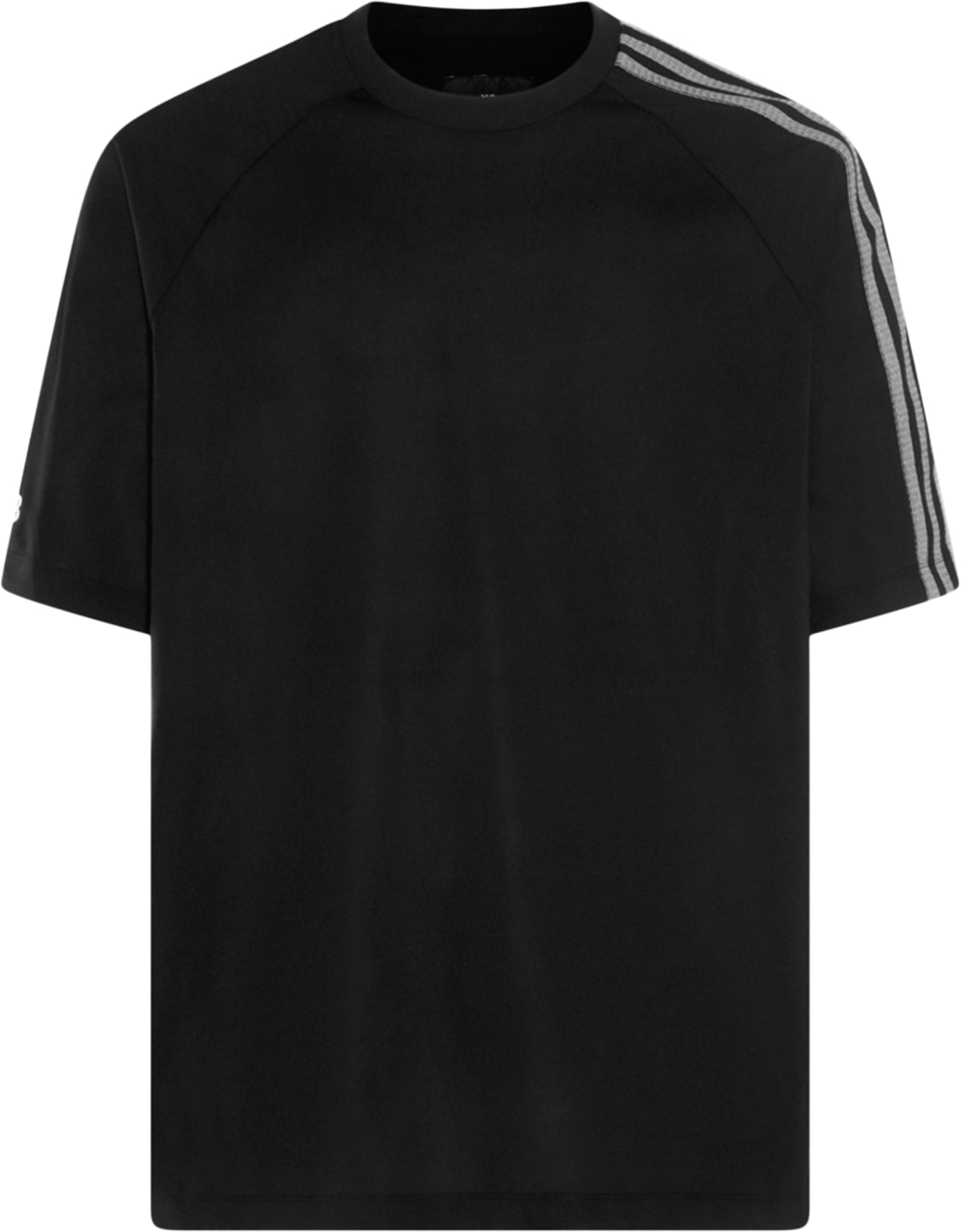 Y-3: Noir T-Shirt à 3 bandes Noir - 1