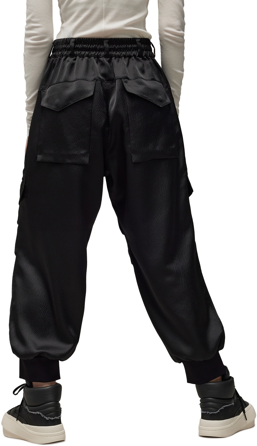 Y-3: Noir Tech Seersucker Cargo Pants Noir - 4