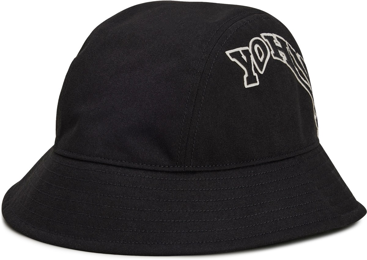 Y-3: Black Bucket Hat - 1