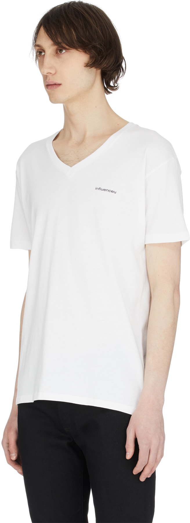 influenceu: Blanc T-Shirt V-Neck Logo Blanc - 2