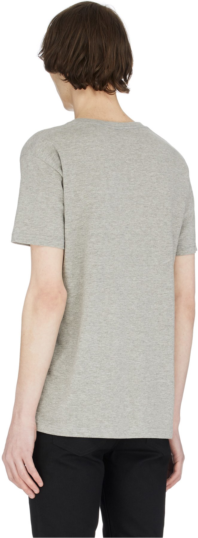 influenceu: Grey Logo V-Neck T-Shirt - 3