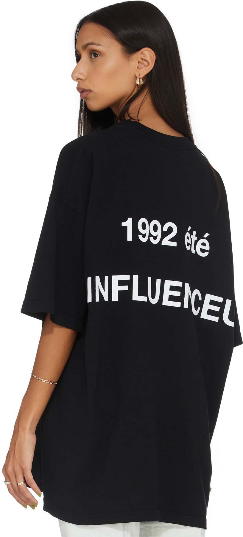 influenceu: Black '1992 été' Print T-Shirt - 3