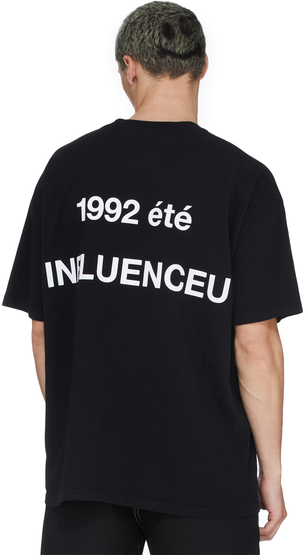 influenceu: Black '1992 été' Print T-Shirt - 3