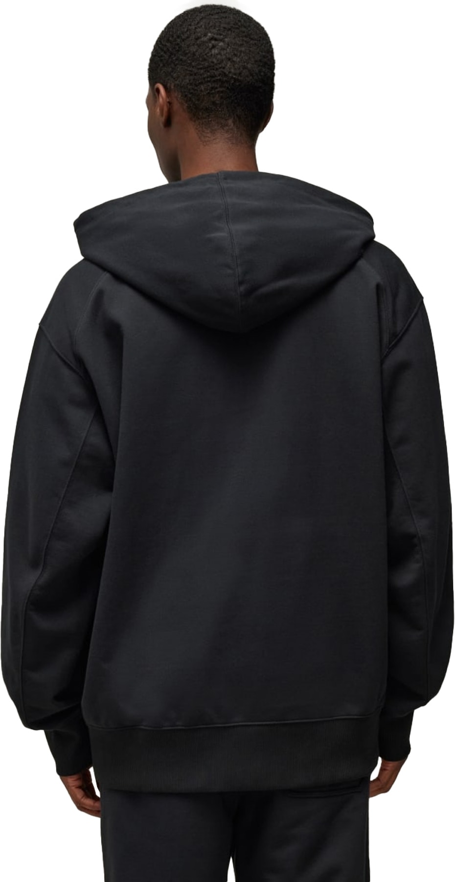 Y-3: Black French Terry Zip Hoodie - 3