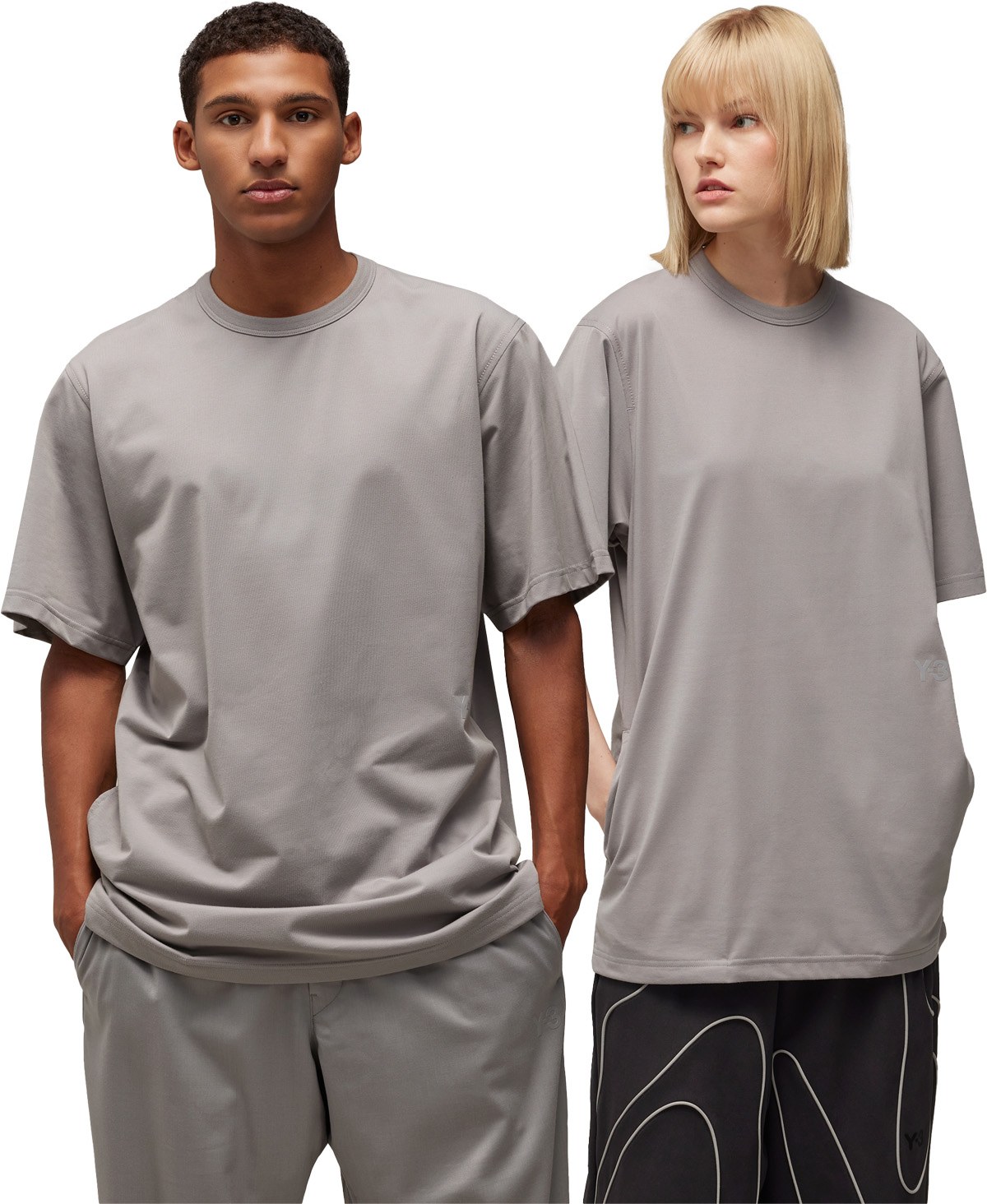 Y-3: Grey Premium T-Shirt - 2