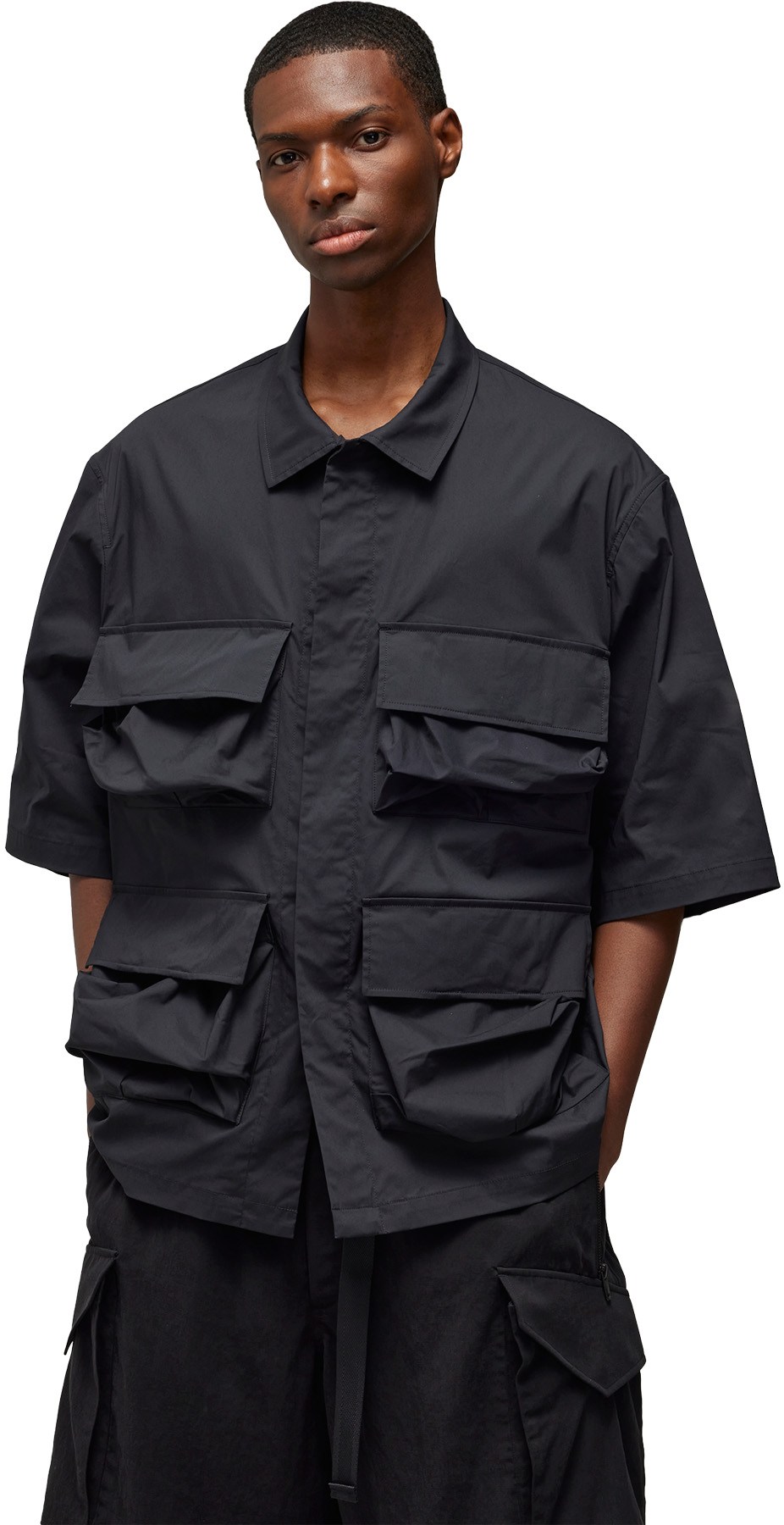 Y-3: Black Short Sleeve Pocket Shirt - 2