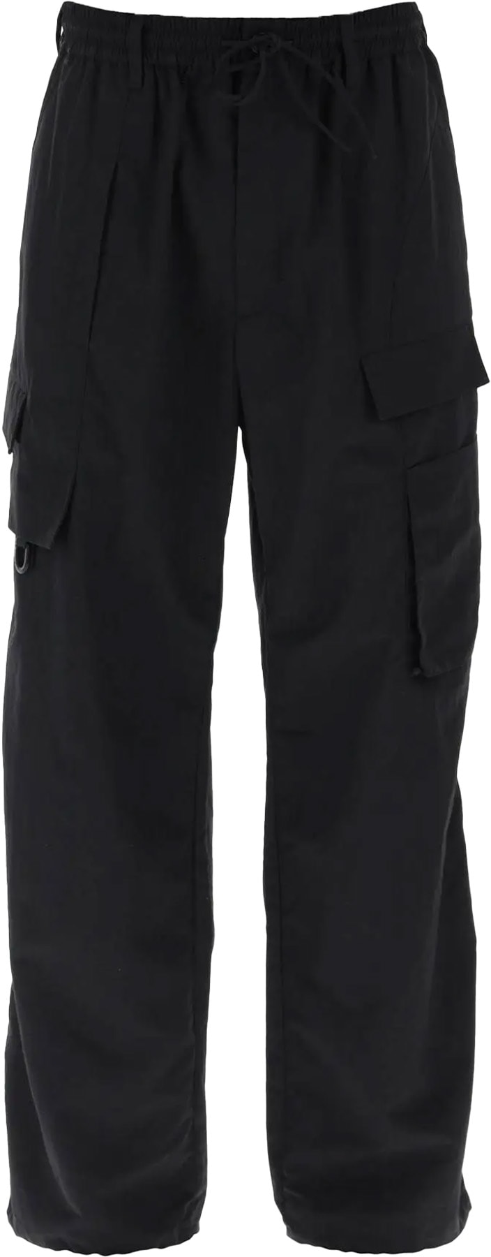 Y-3: Black Crinkle Nylon Pants - 1