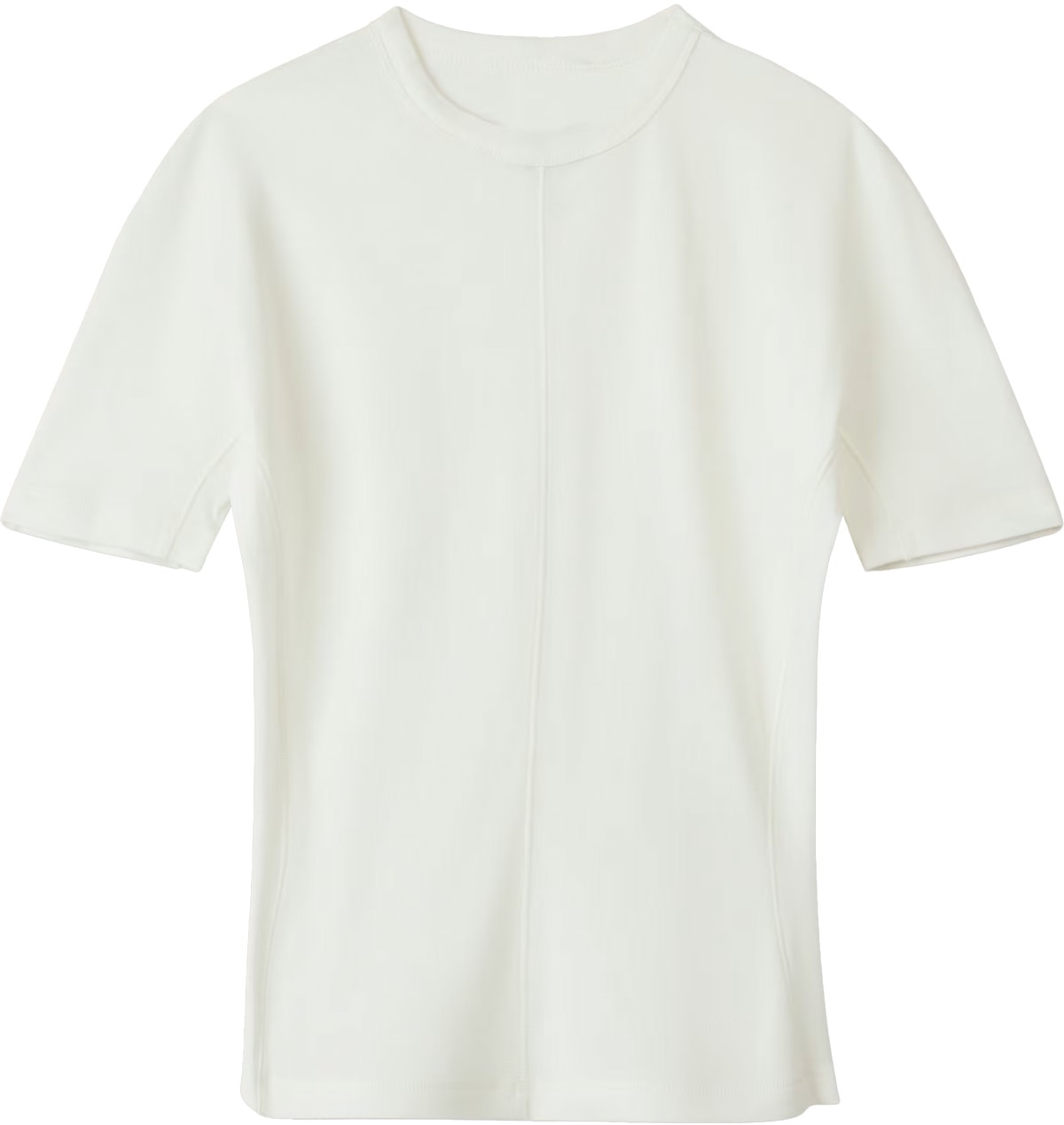 Y-3: White Fitted T-Shirt - 1