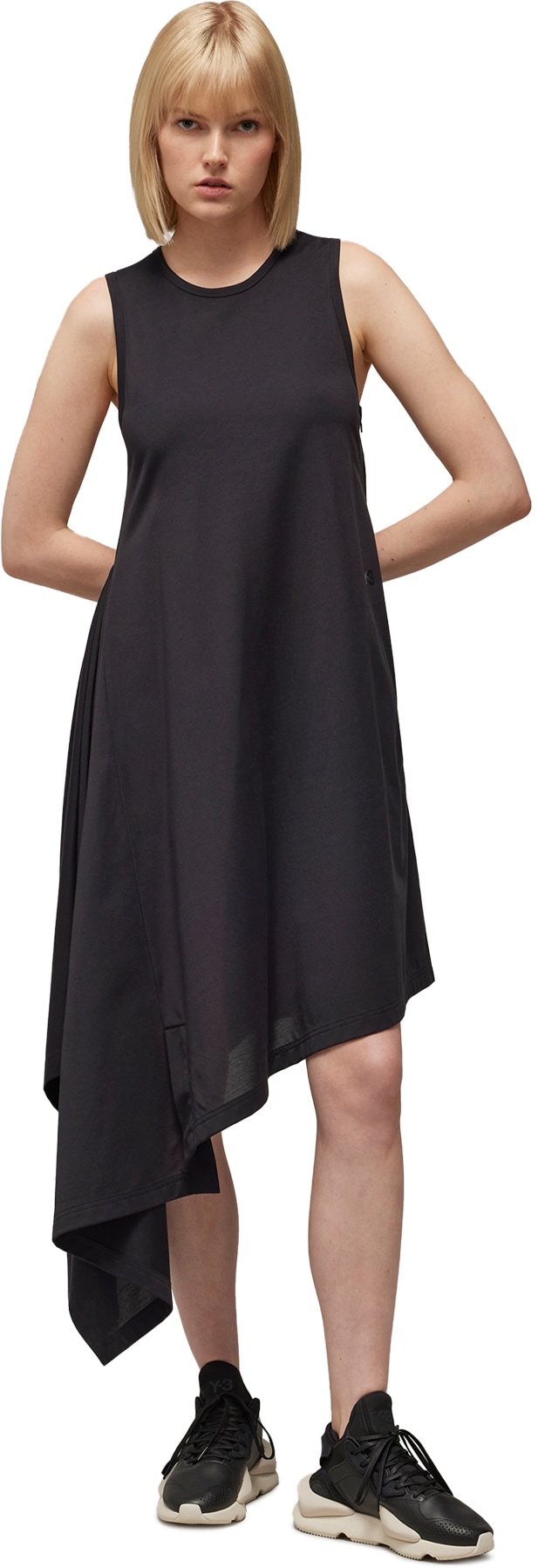 Y-3: Black Asymmetrical Dress - 2