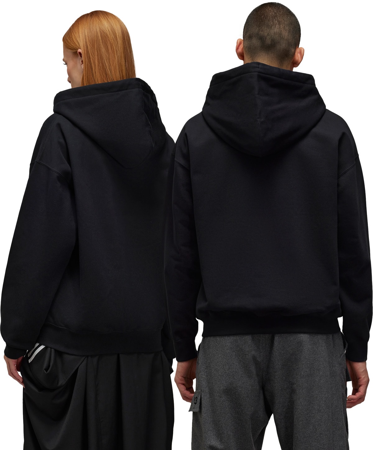 Y-3: Black Brushed Terry Zip Hoodie - 4