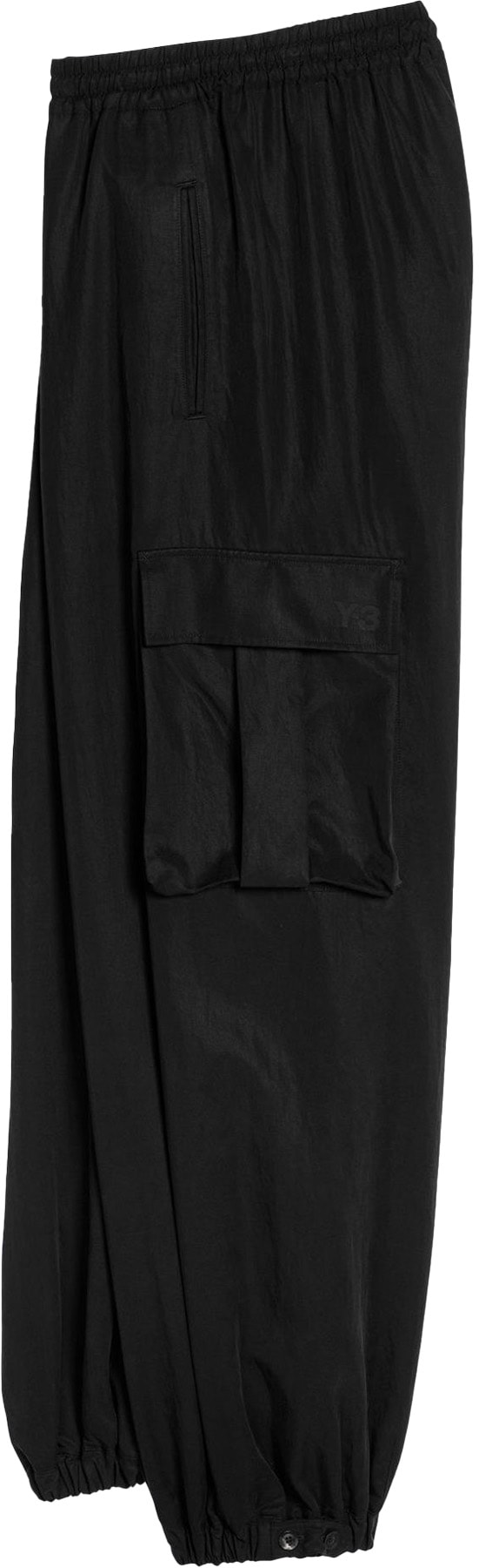 Y-3: Black Washed Twill Pants - 2