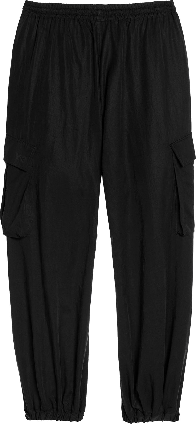 Y-3: Noir Pantalon en sergé lavé Noir - 3