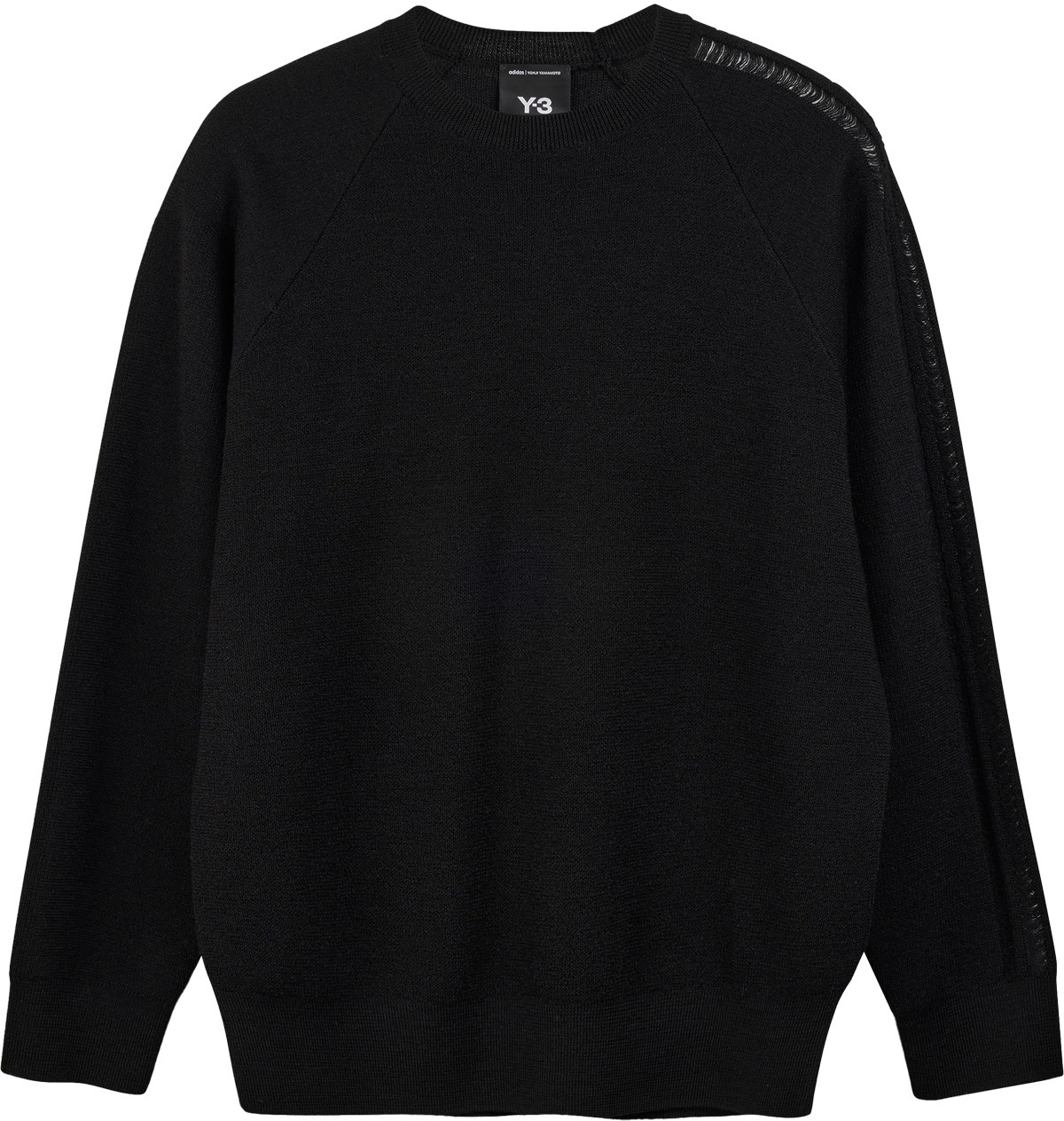 Y-3: Black Logo Knit Crew Sweater - 1