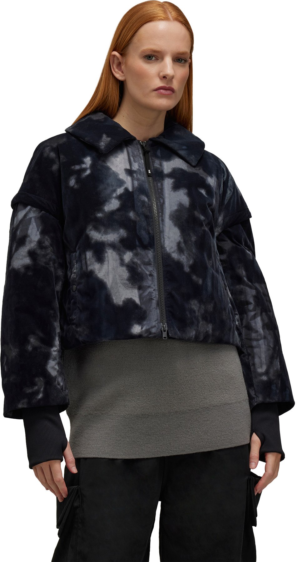 Y-3: Black Allover Printed Padded Jacket - 3