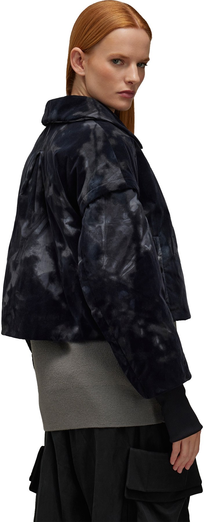 Y-3: Black Allover Printed Padded Jacket - 4