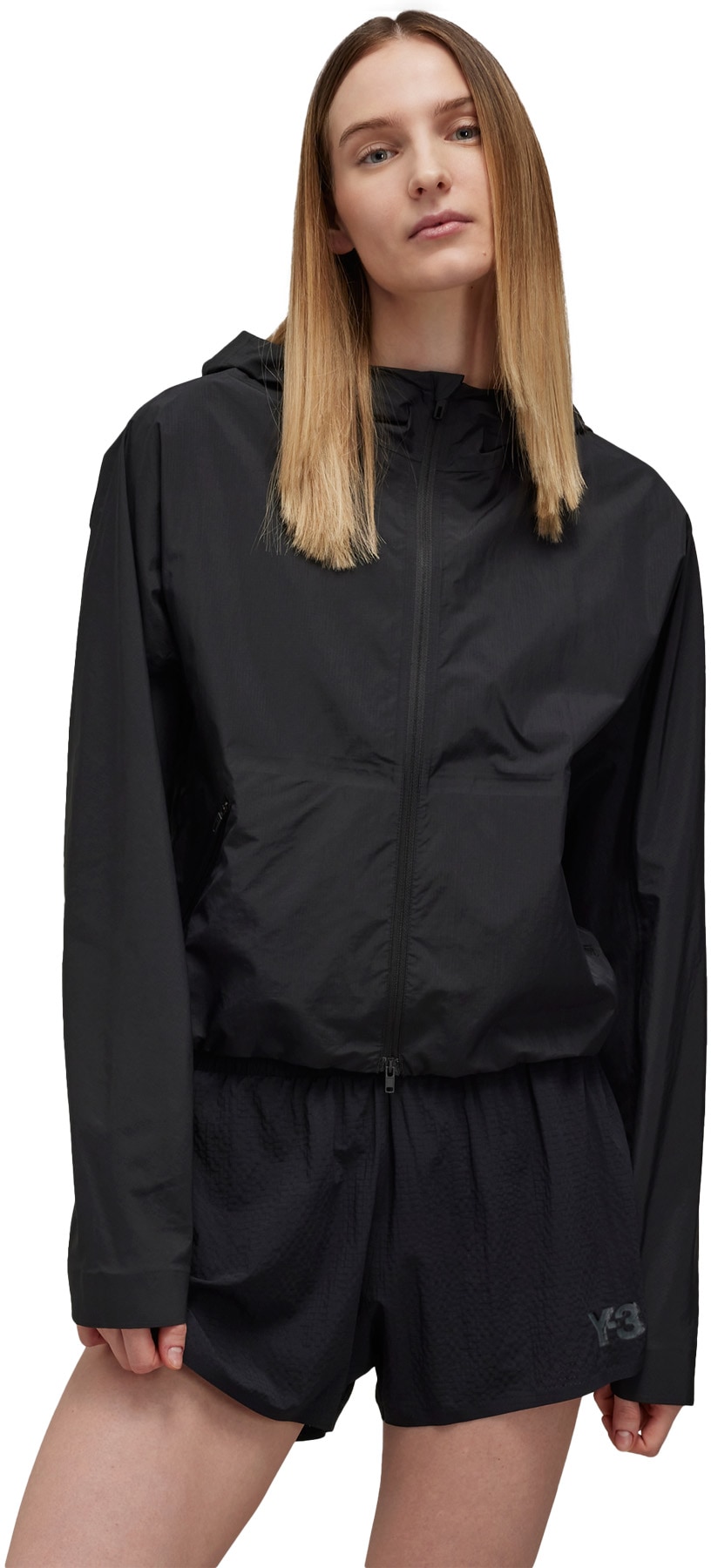 Y-3: Black Running Jacket - 3