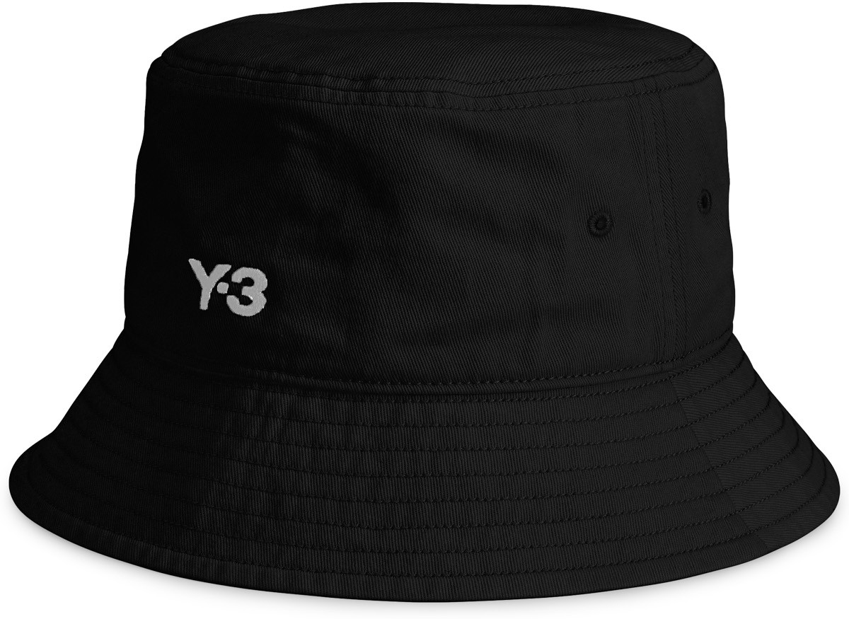 Y-3: Black Bucket Hat - 1