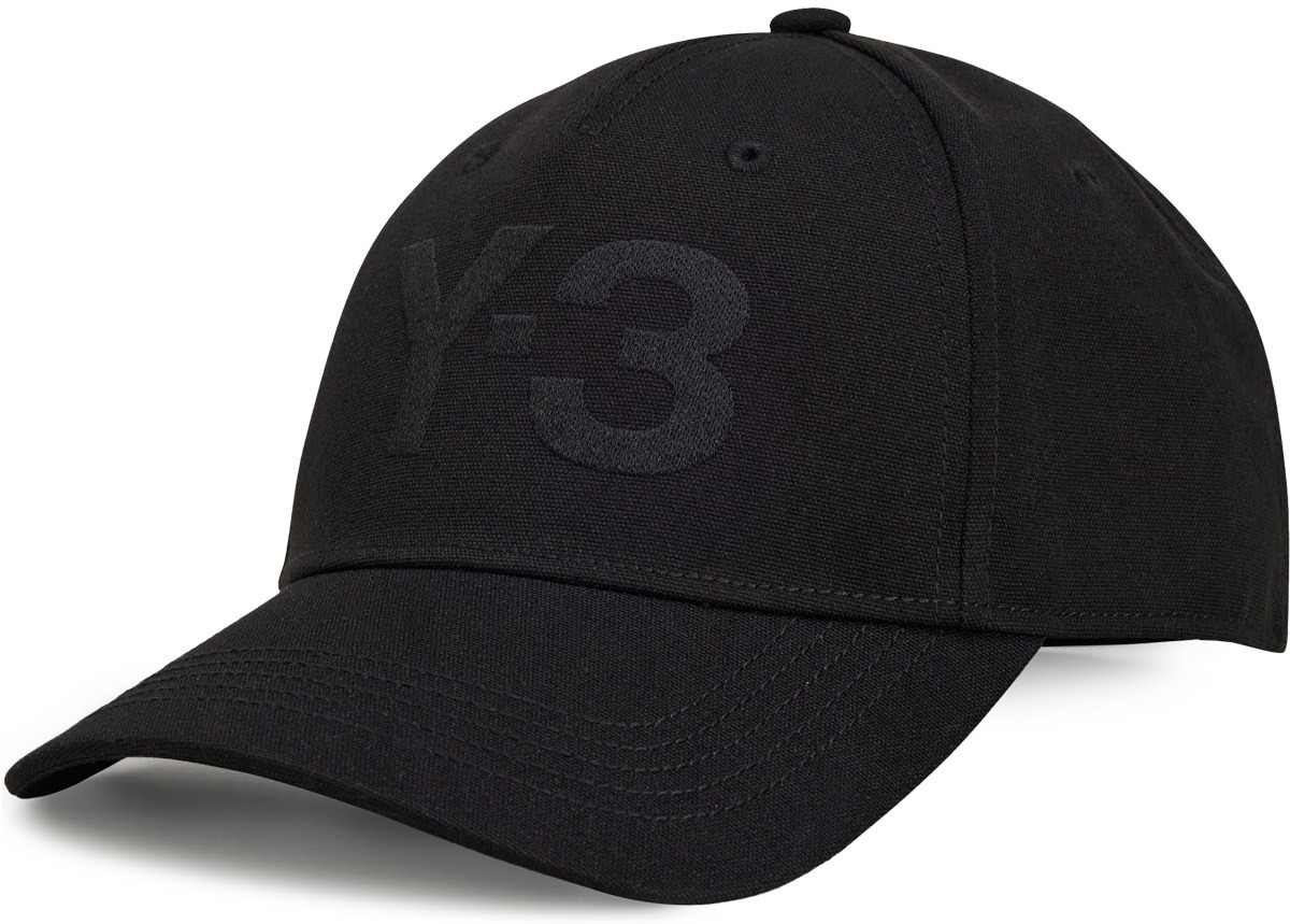 Y-3: Noir Logo de la casquette Noir - 1