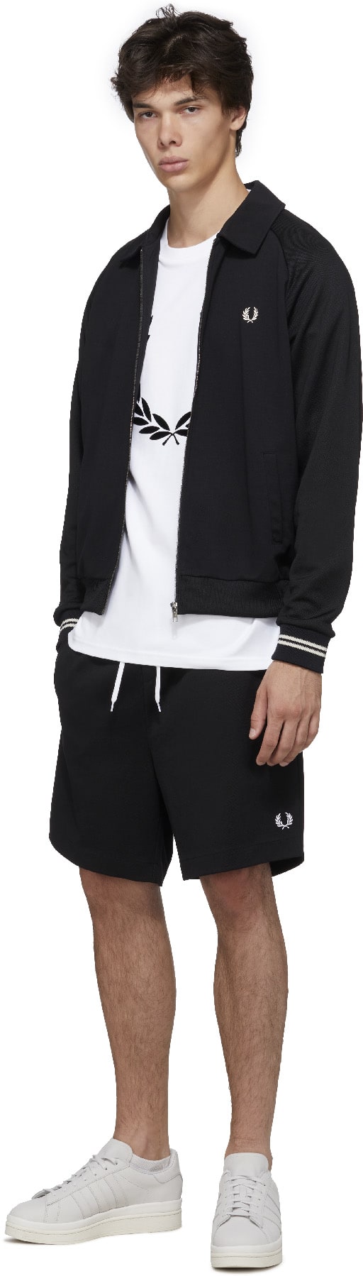Fred Perry: Black Piqué Texture Track Jacket - 4