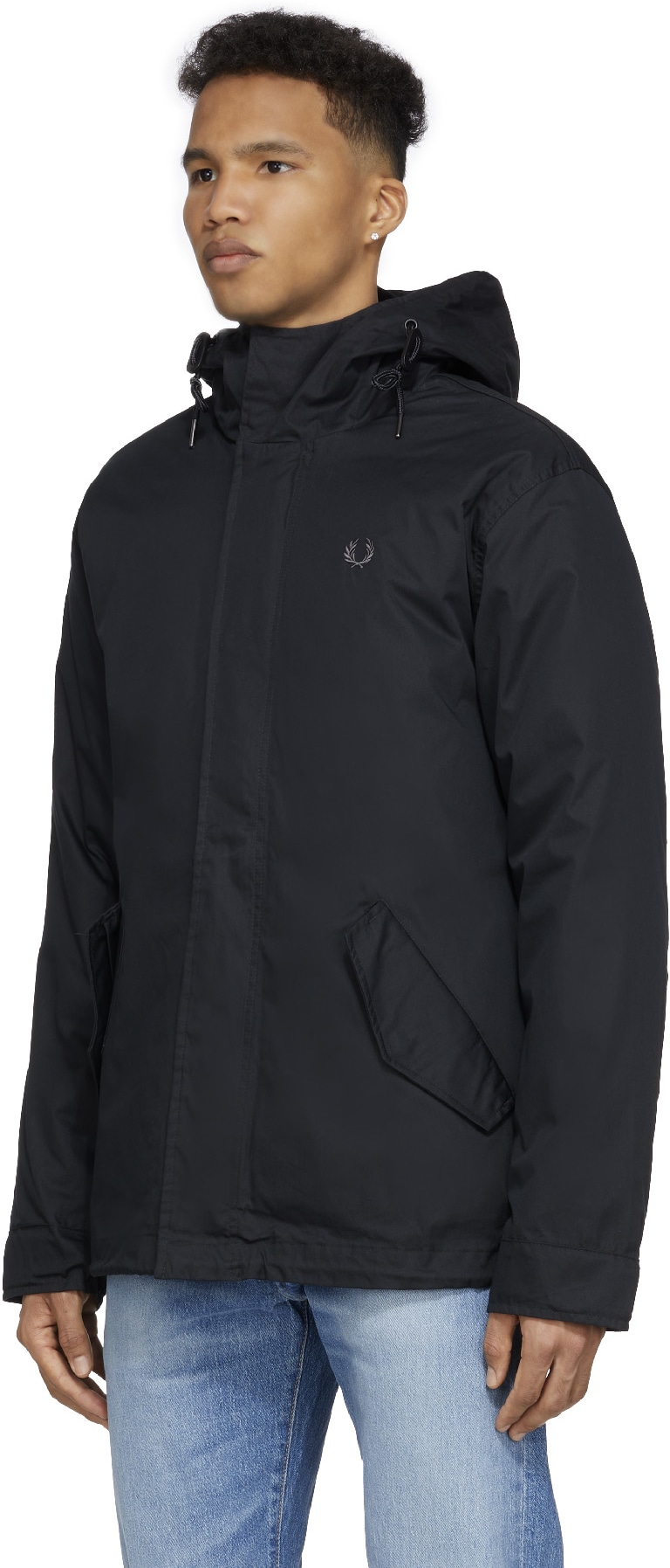 Fred Perry: Noir Parka Court Matelassée Noir - 2