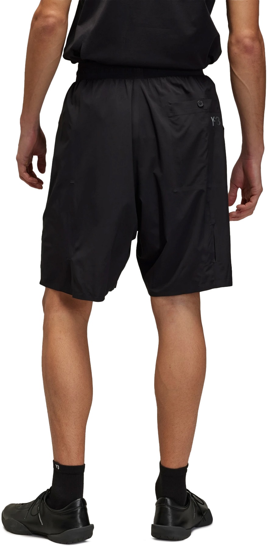 Y-3: Noir Short tissé ultraléger Noir - 4