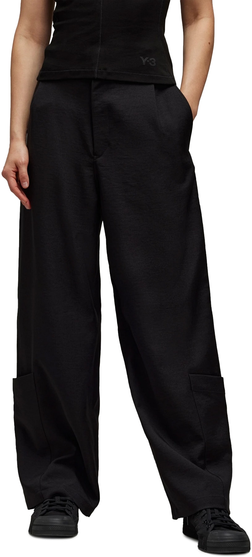 Y-3: Noir Pantalon d'uniforme de sport à jambe large Noir - 2