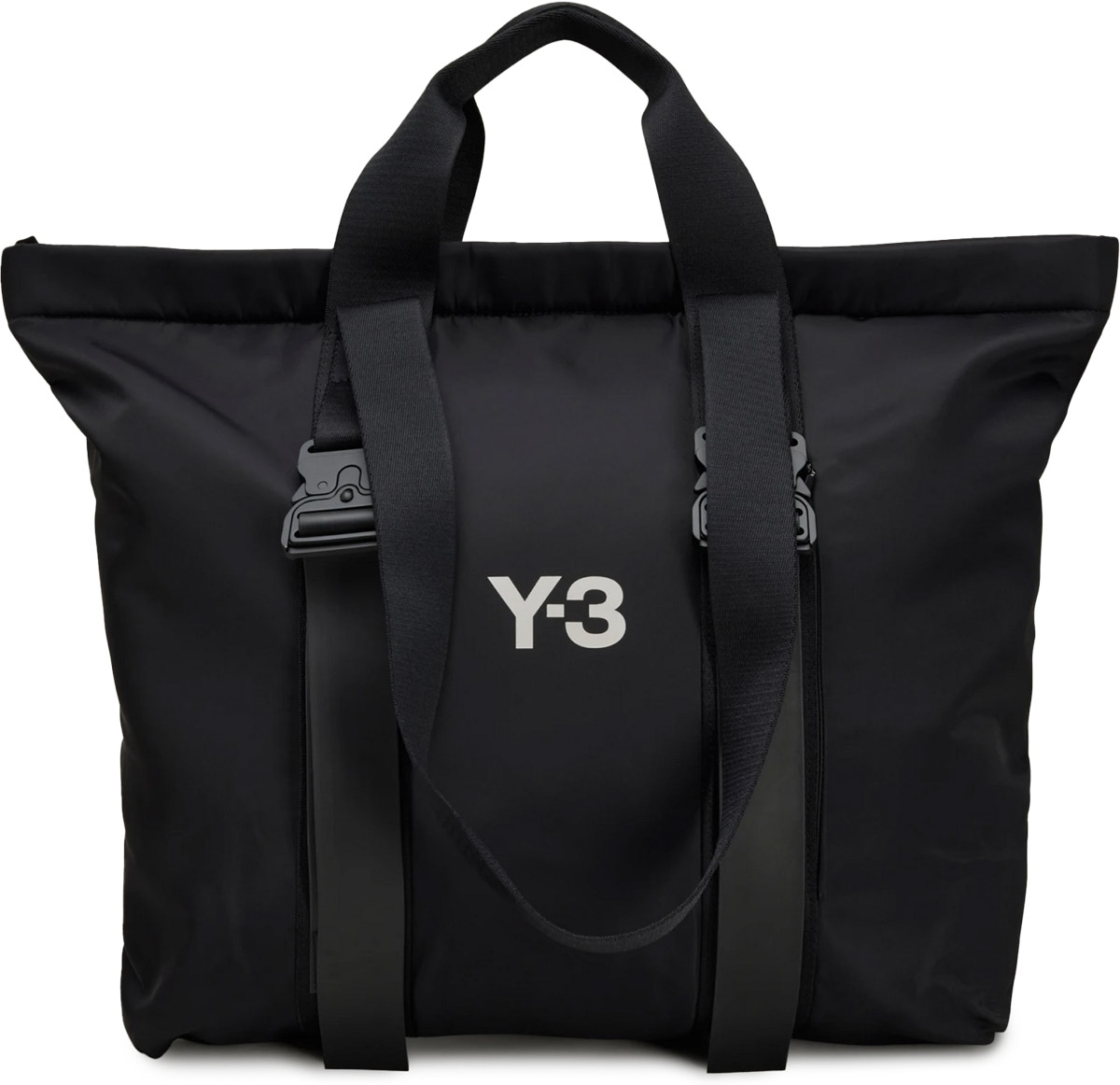 Y-3: Black Shopper Bag - 1