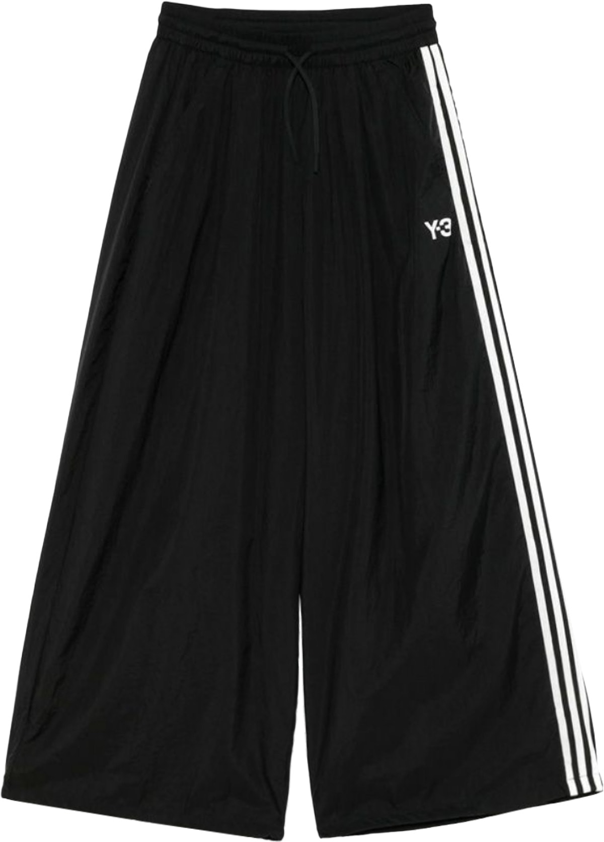 Y-3: Black 3-Stripes Nylon Track Pants - 1