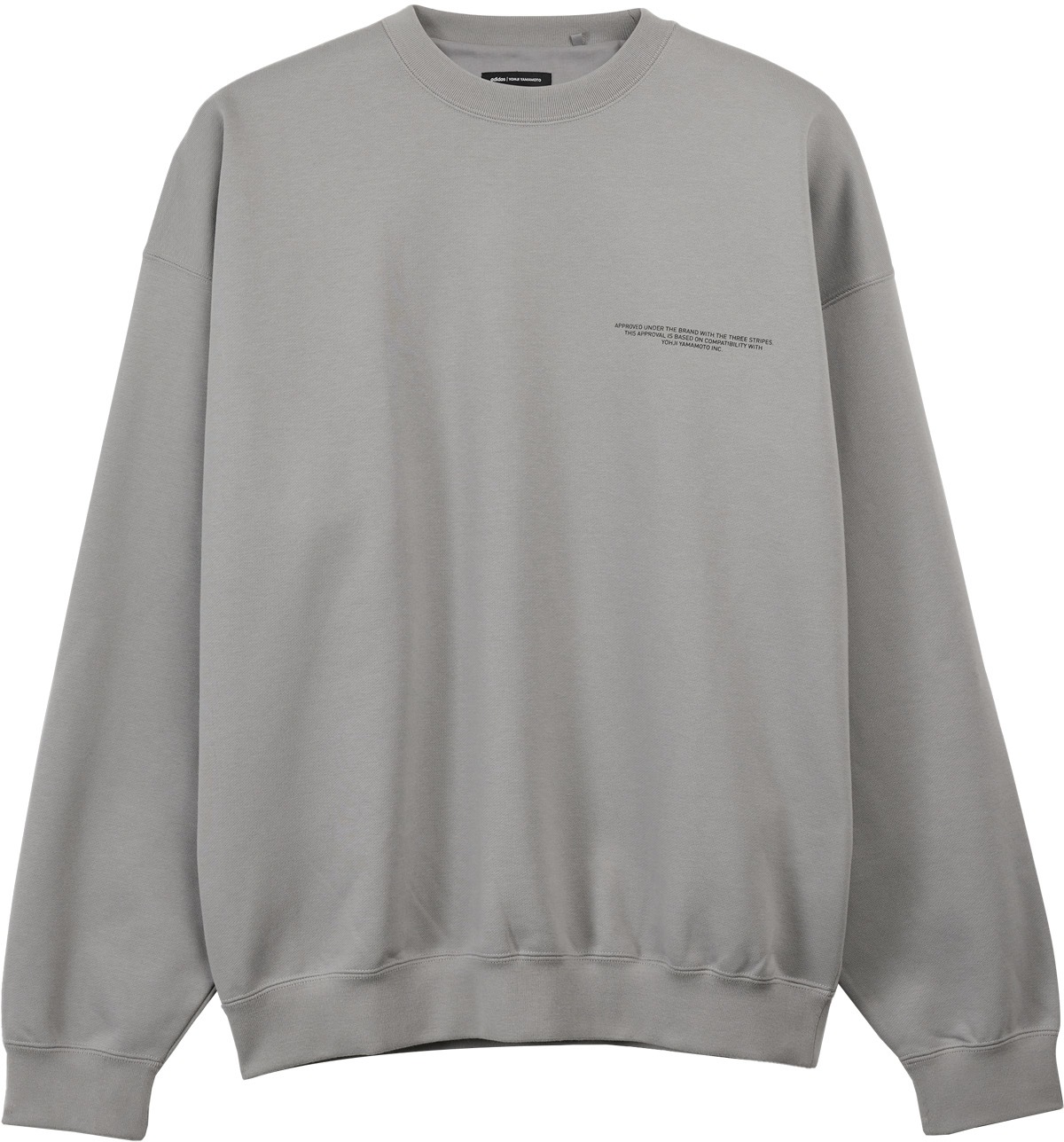 Y-3: Grey Logo Crew Sweater - 1