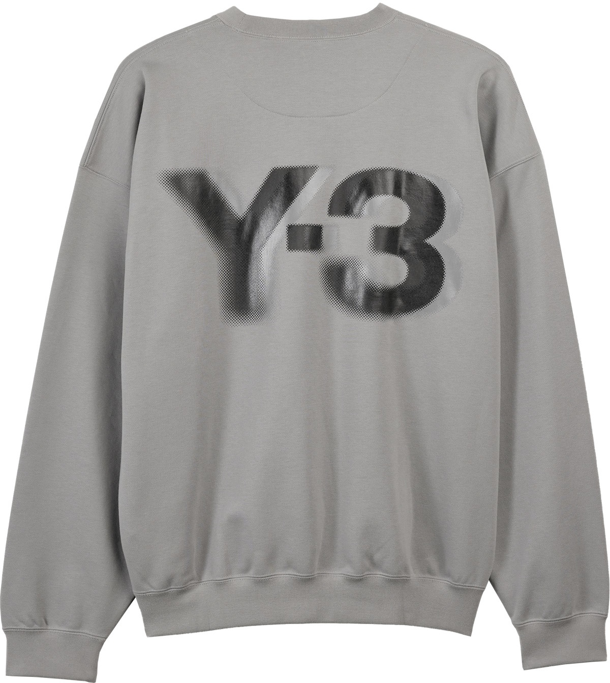 Y-3: Grey Logo Crew Sweater - 2