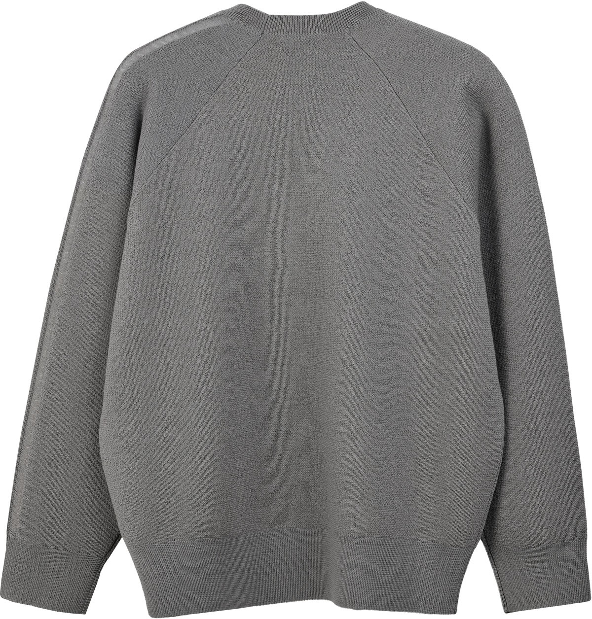 Y-3: Grey Logo Knit Crew Sweater - 2