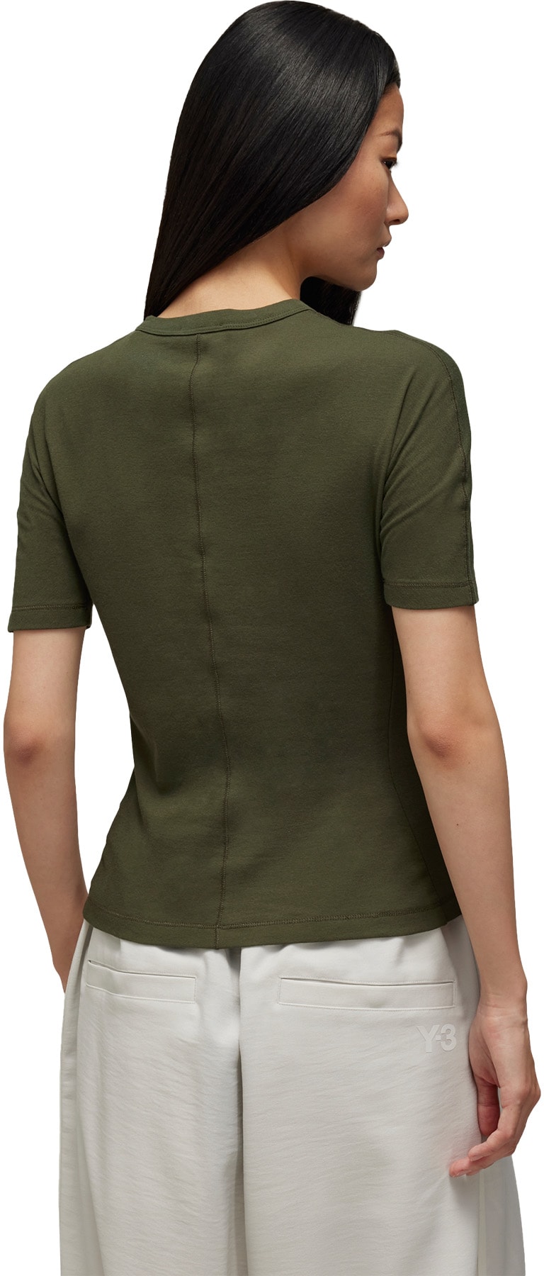 Y-3: Green Fitted T-Shirt - 4