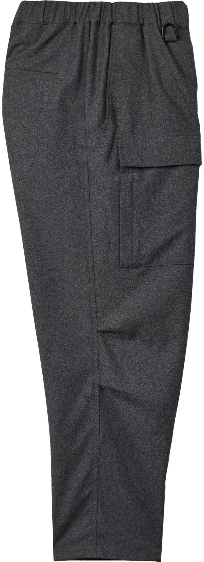 Y-3: Grey Wool Flannel Cargo Pants - 3