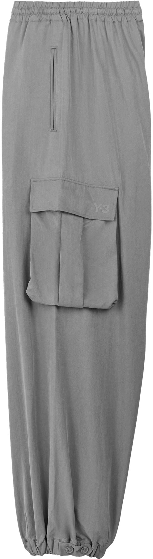 Y-3: Grey Washed Twill Pants - 2