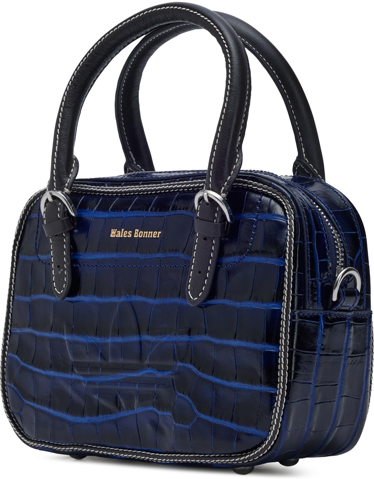 adidas Originals: Bleu Petit sac en crocodile Wales Bonner Bleu - 2