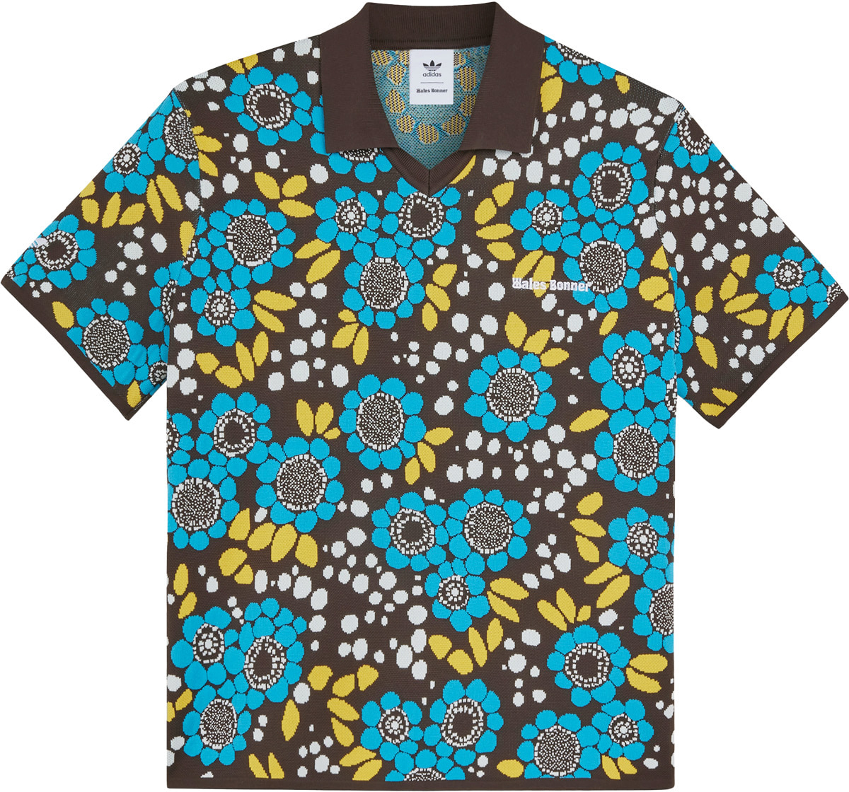 adidas Originals: Multicolor Wales Bonner Knit Floral Polo Shirt - 1