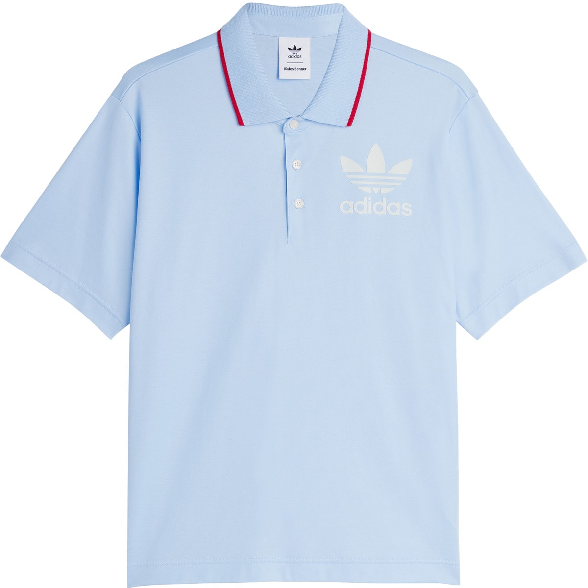 adidas Originals: Blue Wales Bonner Short Sleeve Polo Shirt - 1