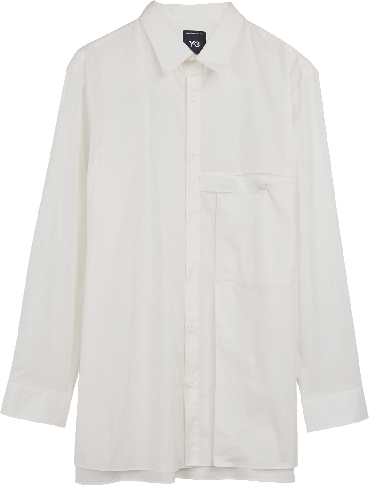 Y-3: Blanc Chemise à poche plissée Blanc - 1